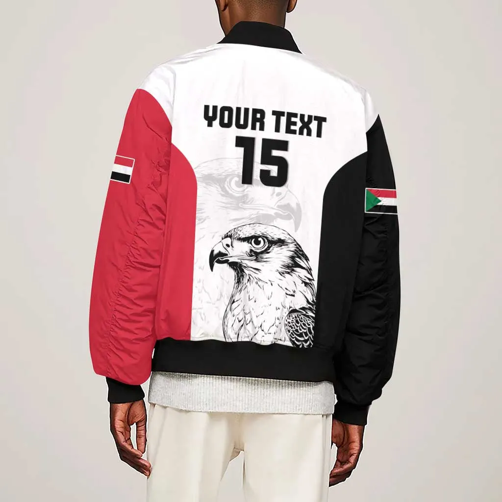 Custom Sudan Football Sleeve Zip Bomber Jacket Yalla Sudan LT15