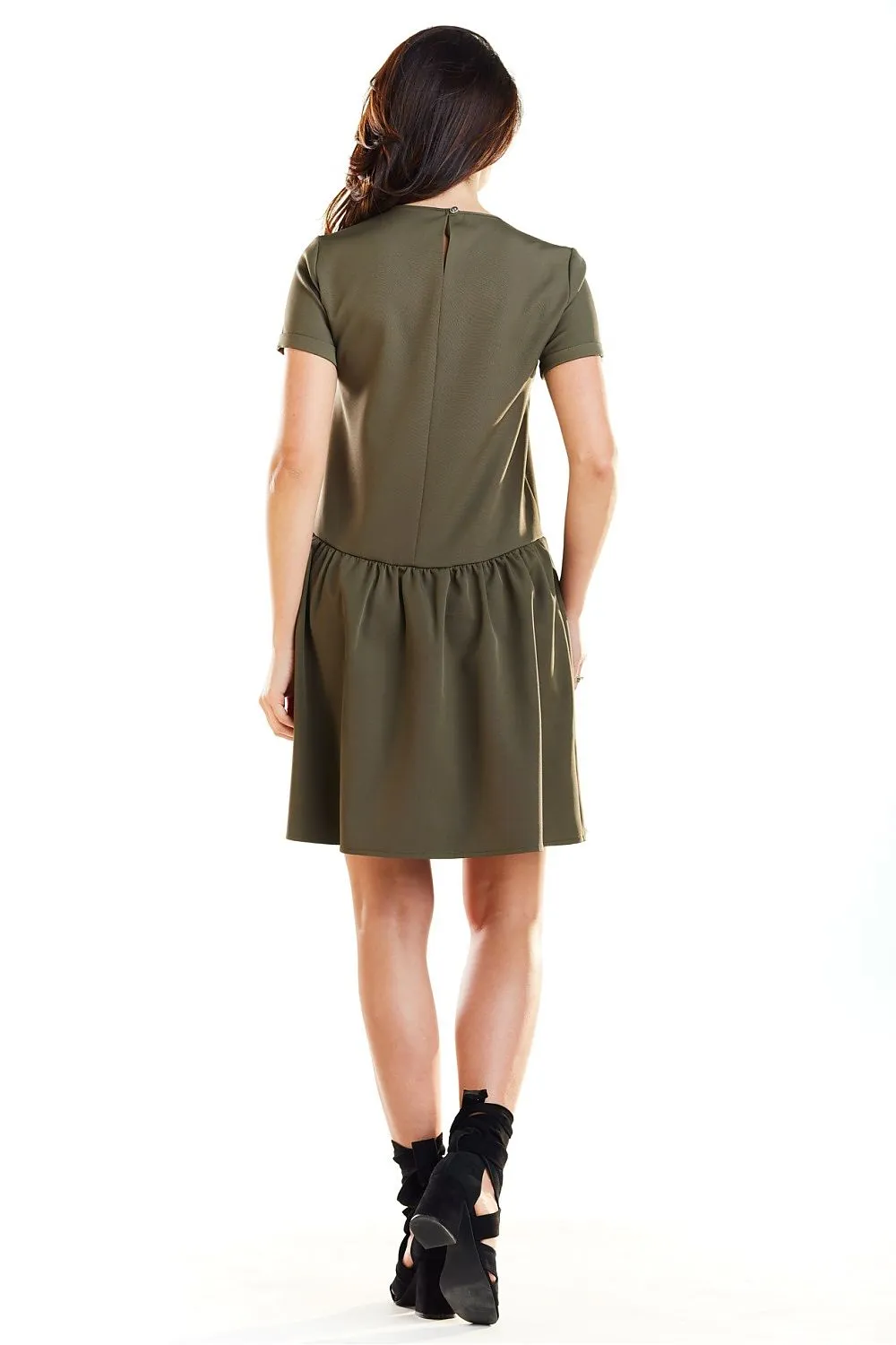 Cutaway Skirt Flared Mini Dress