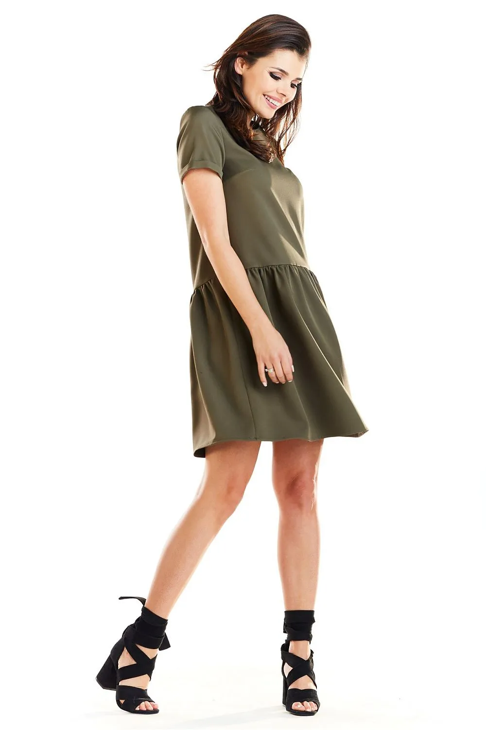 Cutaway Skirt Flared Mini Dress