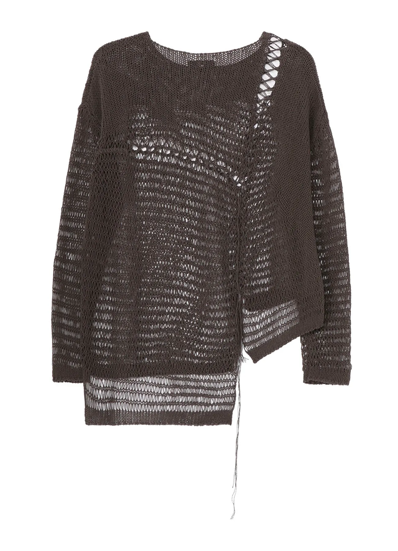 DAMAGE PROCESSED ASYMMETRIC LONG SLEEVE KNIT
