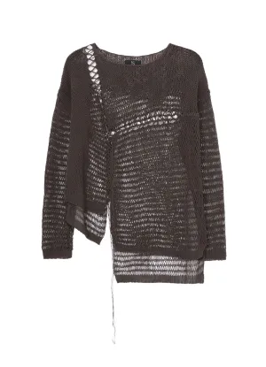 DAMAGE PROCESSED ASYMMETRIC LONG SLEEVE KNIT