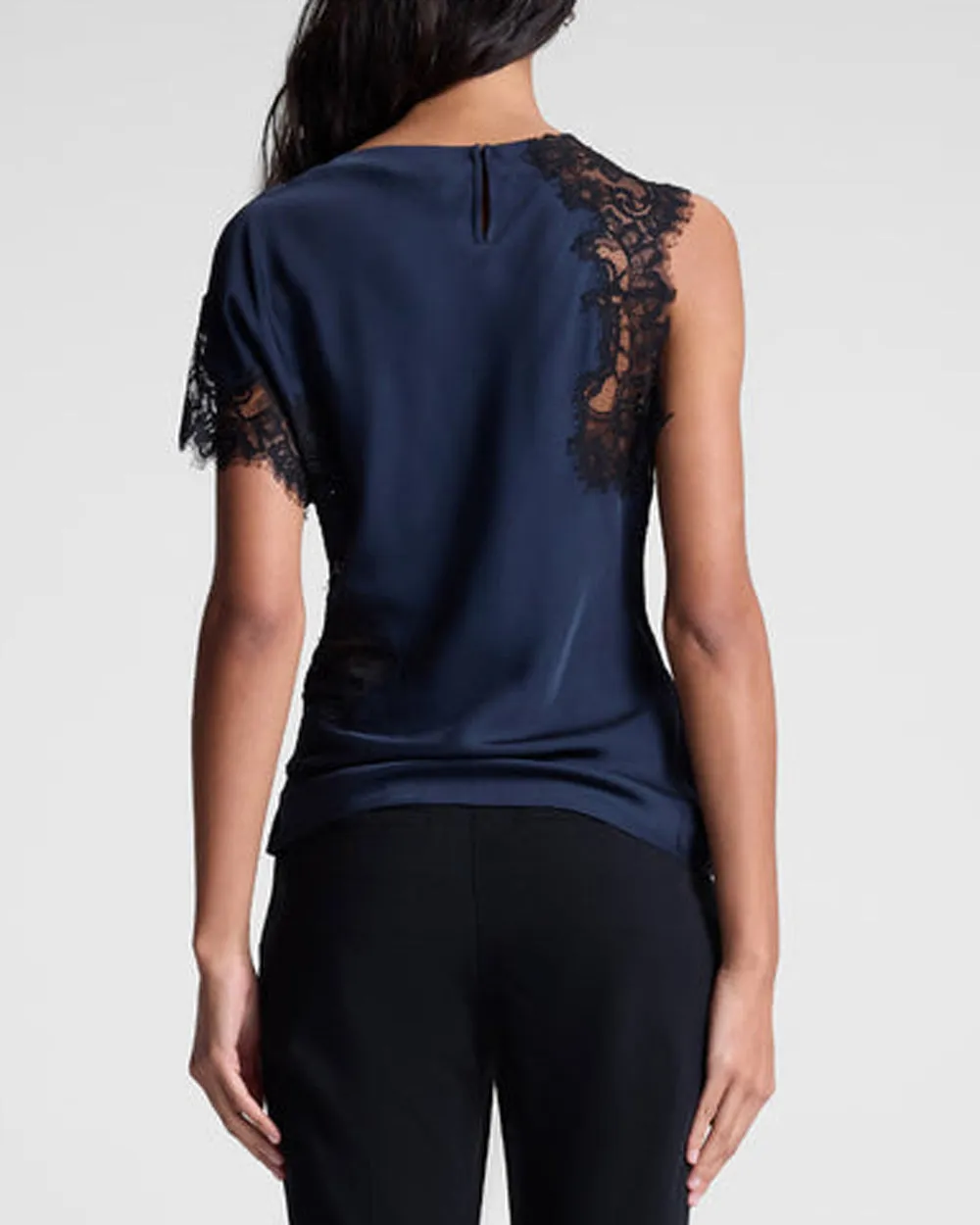 Dark Sapphire and Black Lace Alessia Top