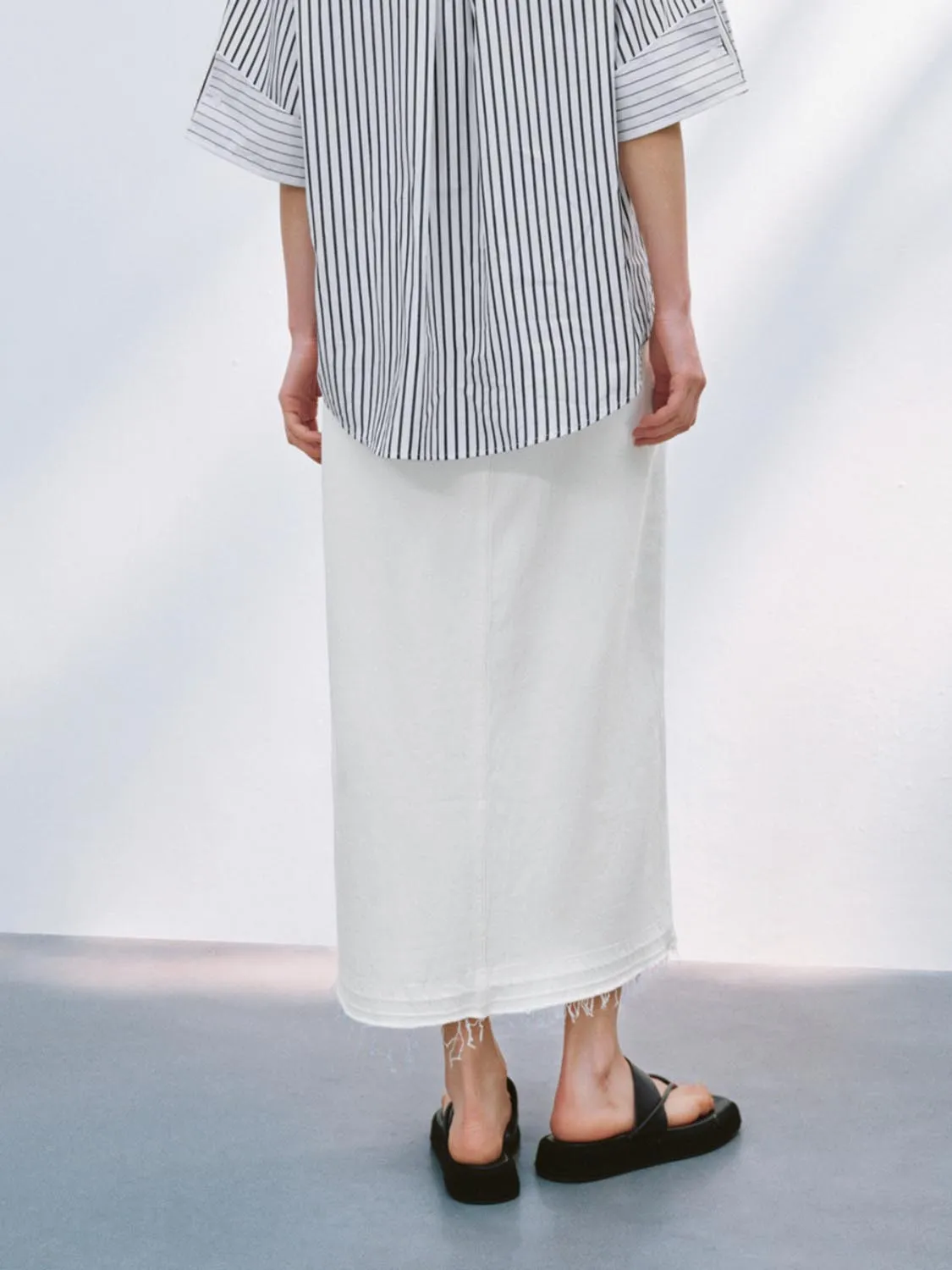 Denim Split Hem Skirts