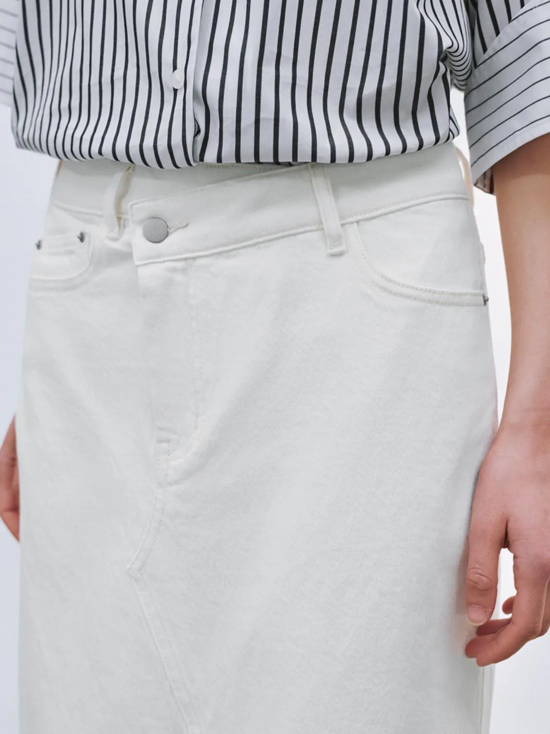 Denim Split Hem Skirts