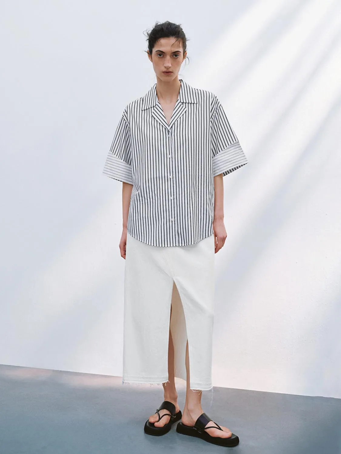 Denim Split Hem Skirts