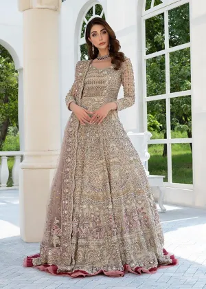 Designer Pakistani Bridal Lehenga Dress in Embellished Violet Lehenga Gown with Heavy Zardozi Work on Net Chiffon Fabric #BN929