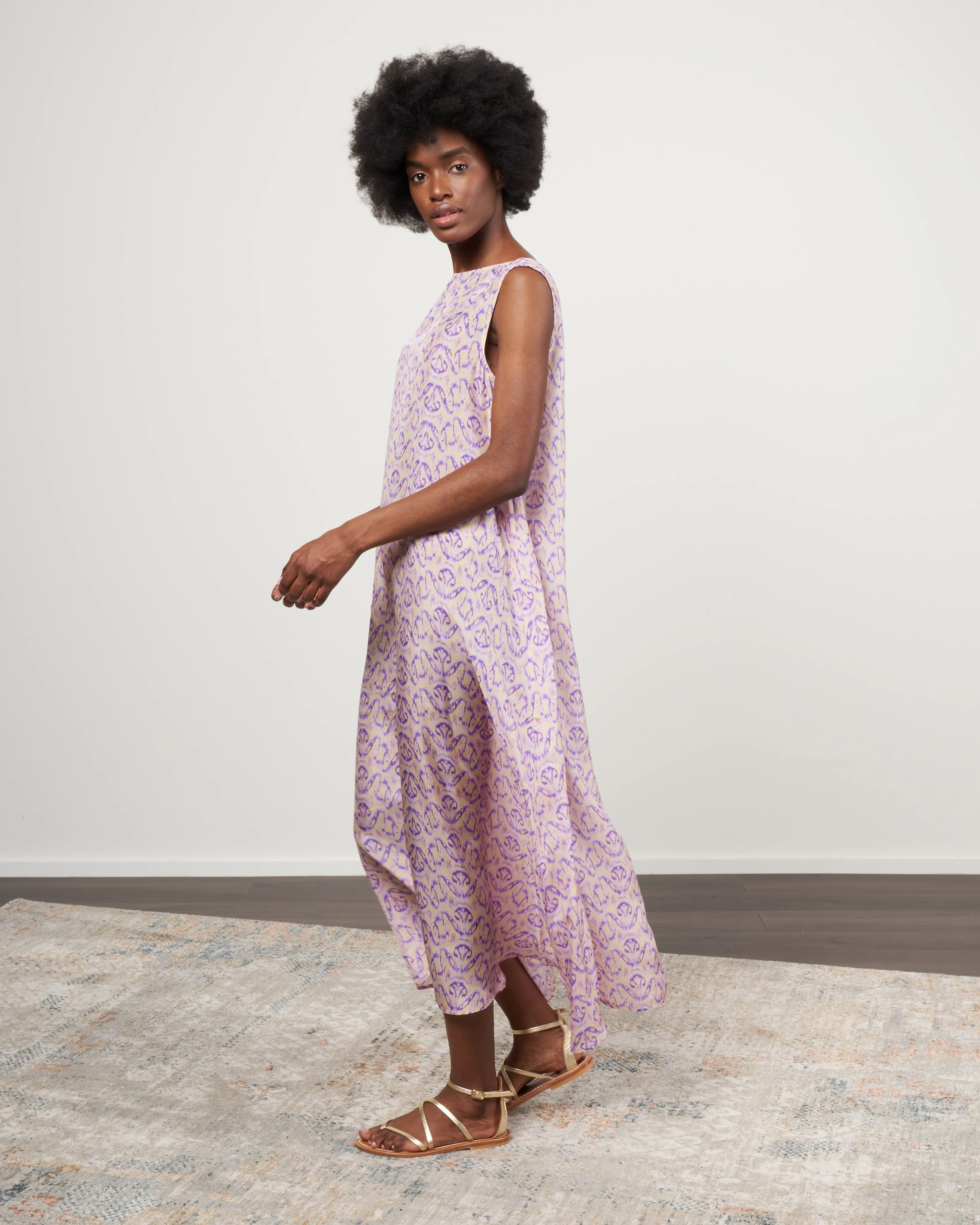 destin dress - lillac/beige