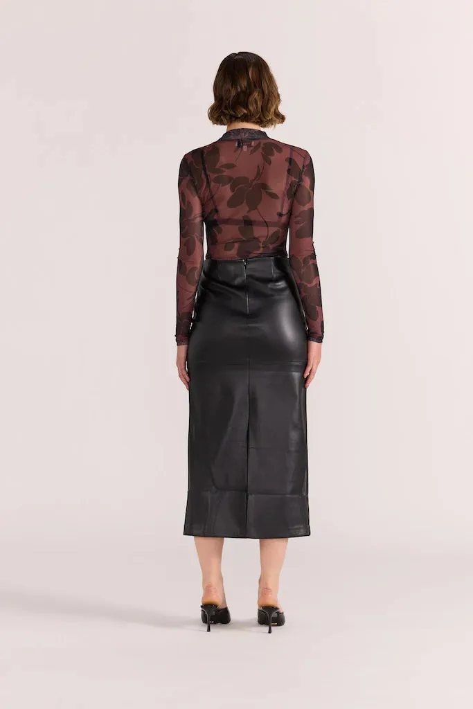 EDIE PU MIDI SKIRT