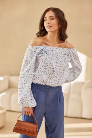 Elegant Puff-Sleeve Adjustable Blouse