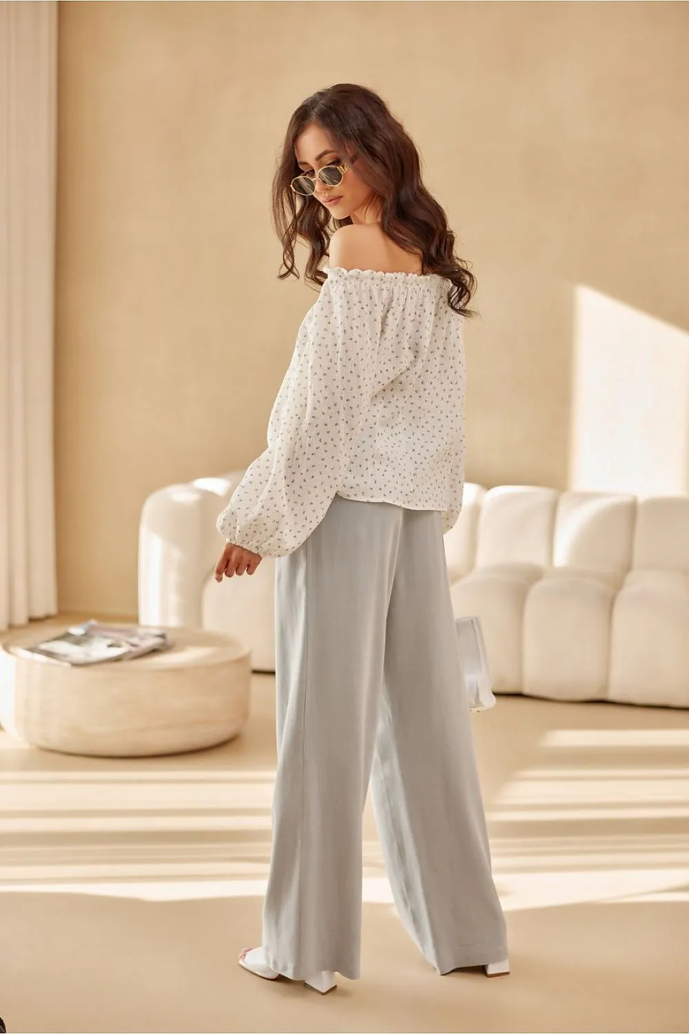 Elegant Puff-Sleeve Adjustable Blouse