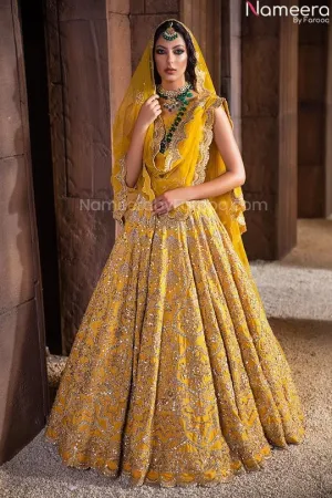 Embroidered Designers Yellow Lehenga Choli #BN836