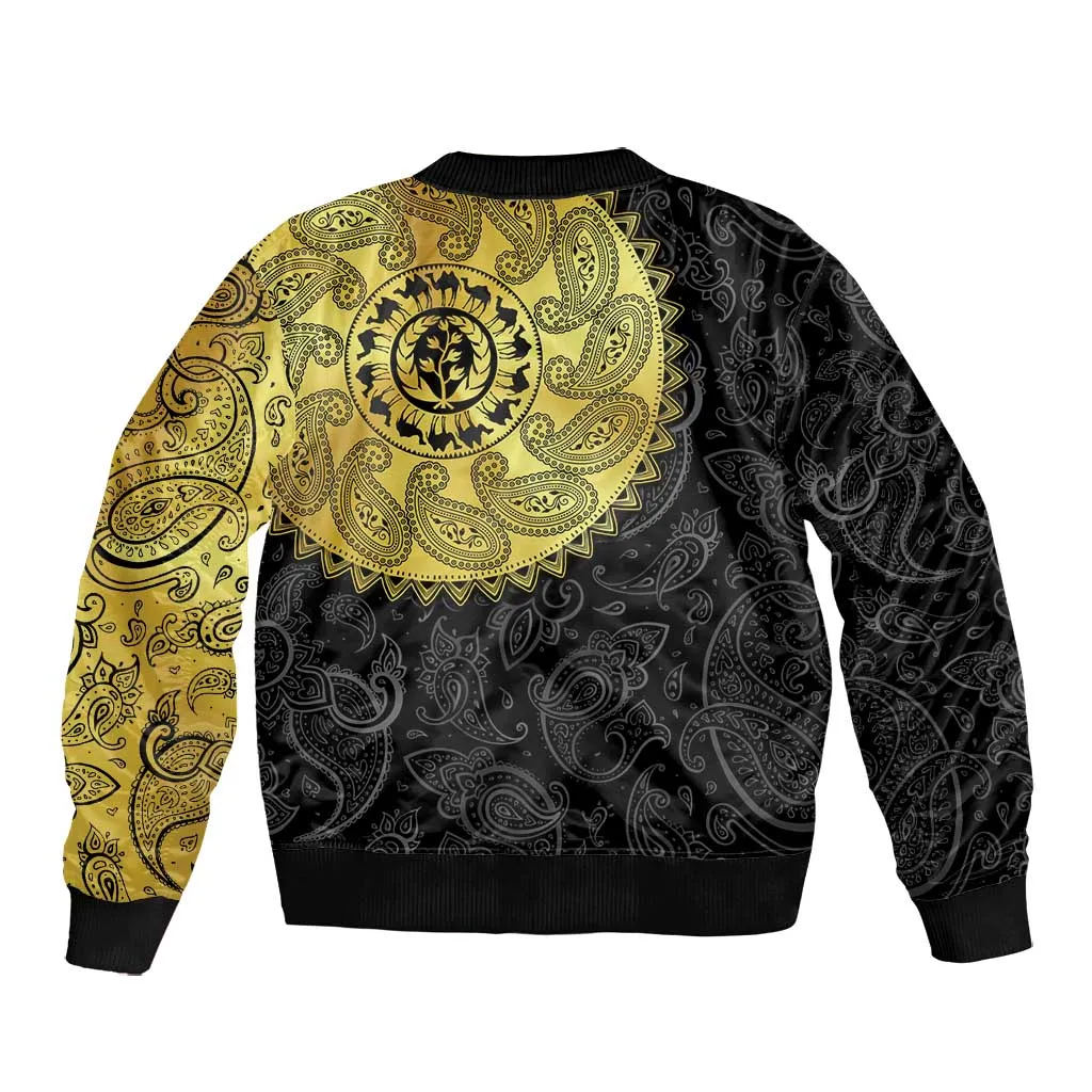 Eritrea African Tribal Mix Paisley Pattern Bomber Jacket Chest Arm Tattoo LT15