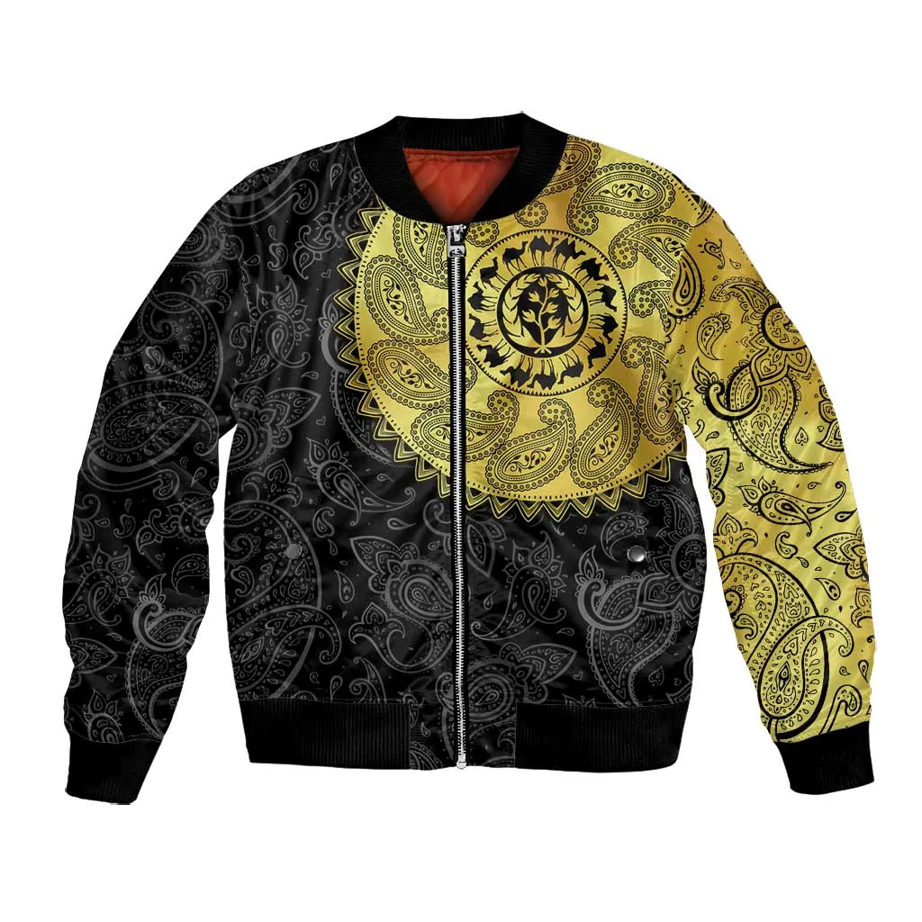 Eritrea African Tribal Mix Paisley Pattern Bomber Jacket Chest Arm Tattoo LT15