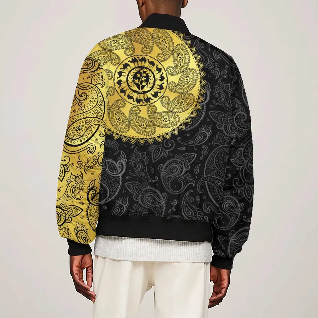 Eritrea African Tribal Mix Paisley Pattern Bomber Jacket Chest Arm Tattoo LT15