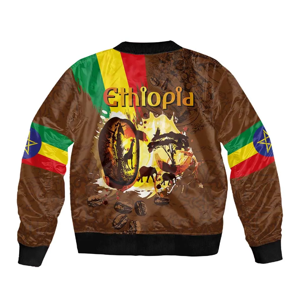 Ethiopia's Pride - Coffee Culture Sleeve Zip Bomber Jacket LT03