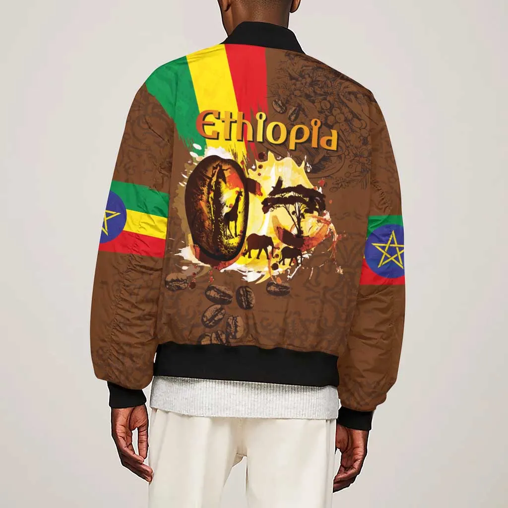 Ethiopia's Pride - Coffee Culture Sleeve Zip Bomber Jacket LT03