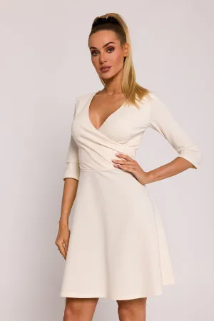 Flared Overlap Dress with Logo