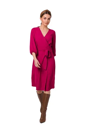 Flared Overlap Waist Dress