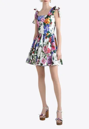 Floral Print Flared Mini Dress