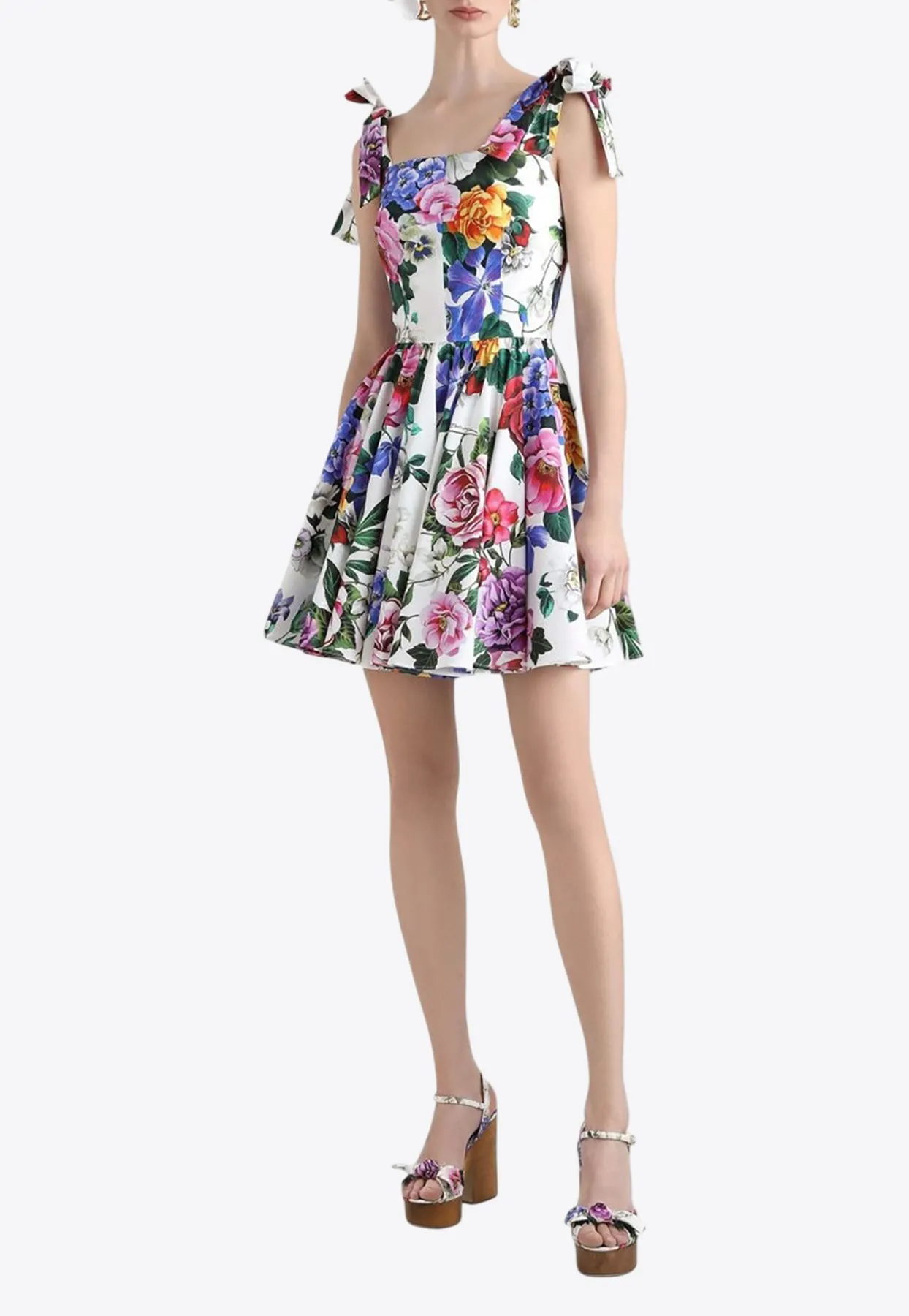 Floral Print Flared Mini Dress