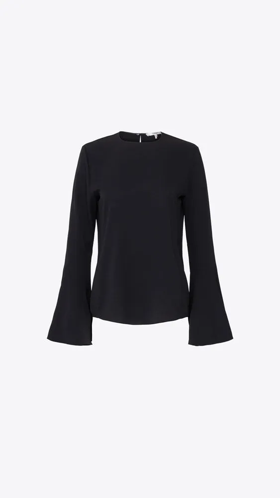 Flutter Sleeve Blouse - Black