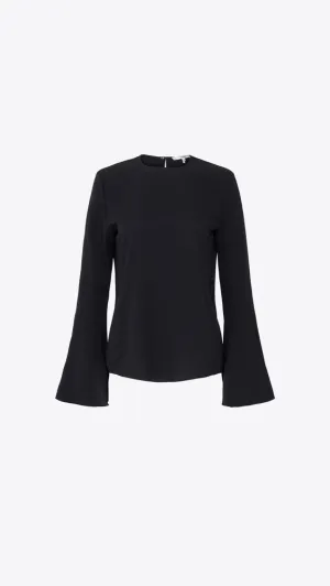 Flutter Sleeve Blouse - Black