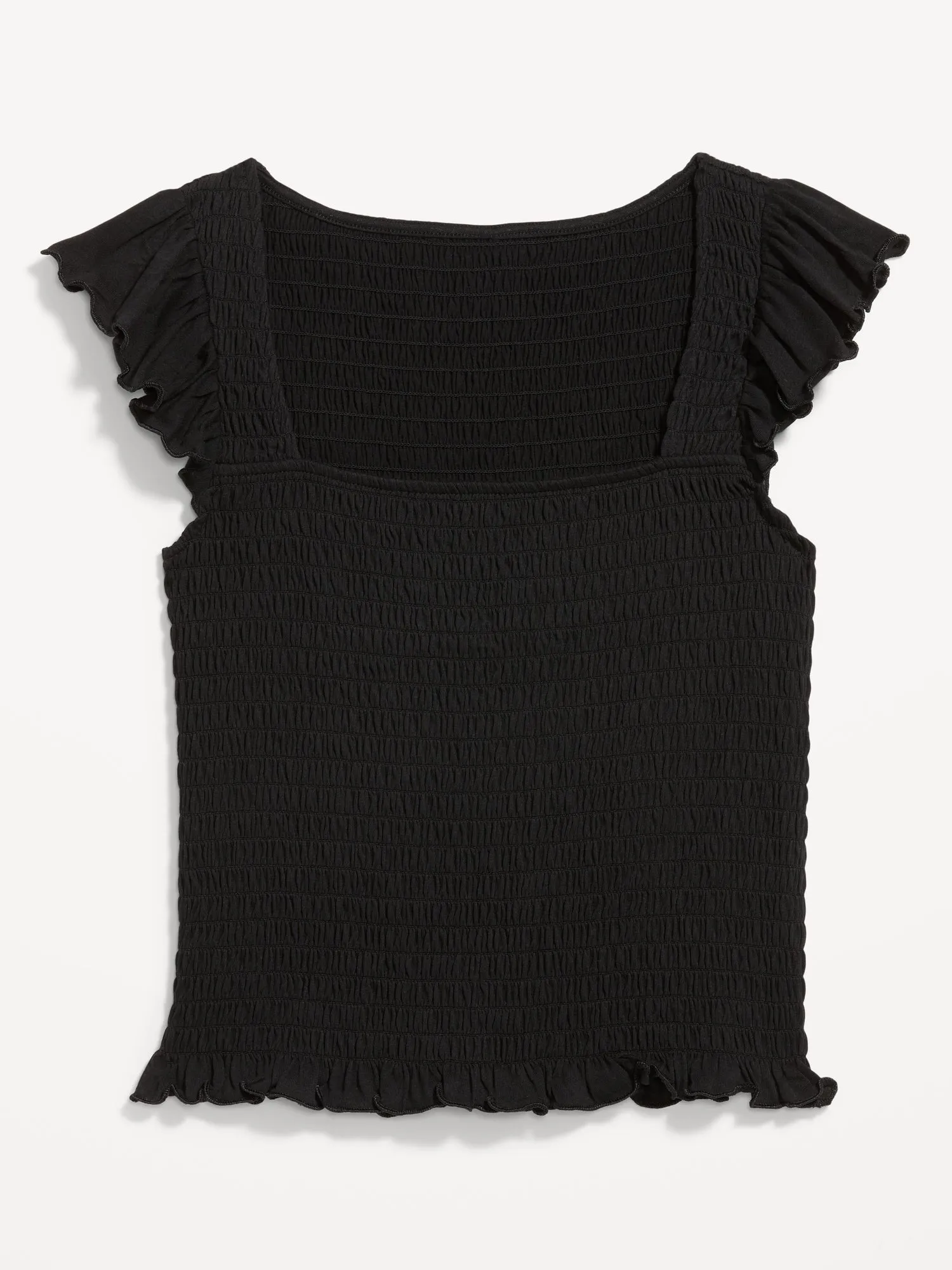 Flutter-Sleeve Smocked Top