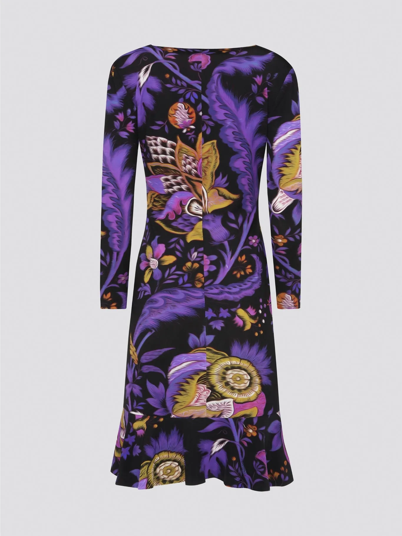 Foliage Plunge Flared Dress