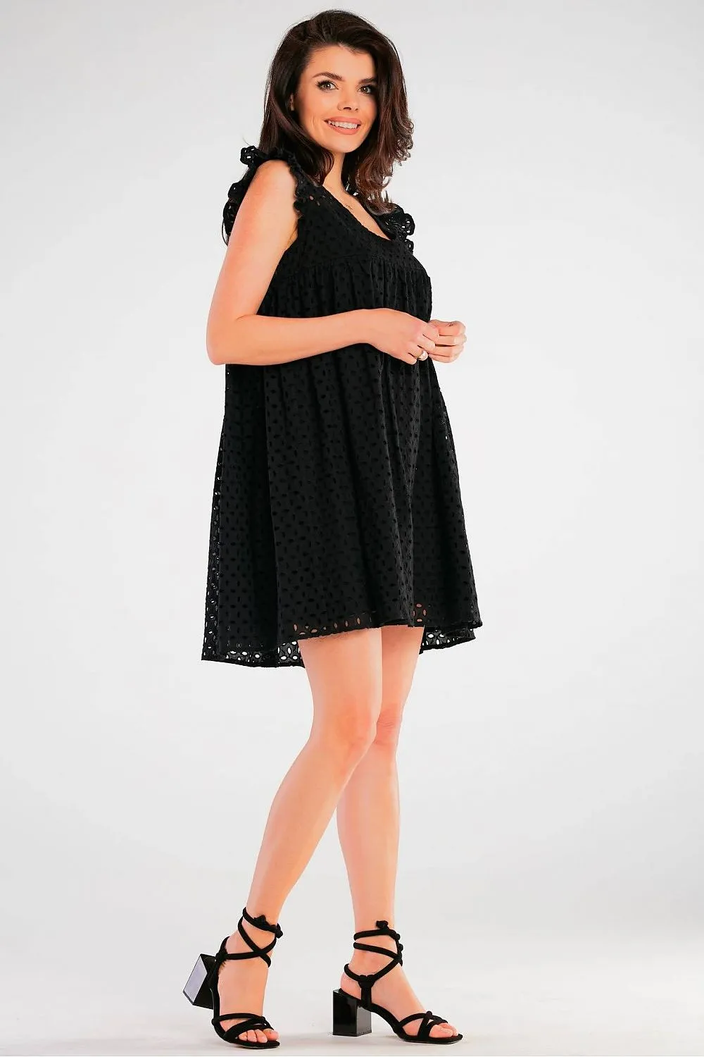 Frilled Shoulder Flared Daydress