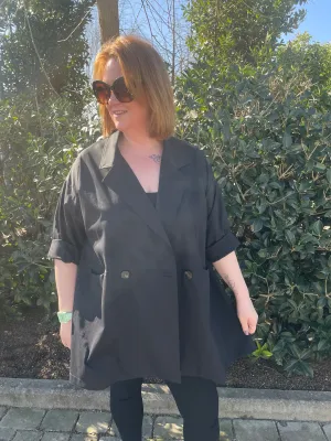 Gabby Short Trench Coat | Black