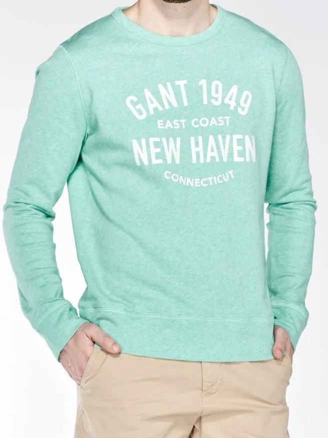 GANT Opal Green Mel O2 Gant New Haven C-Neck Sweatshirt 226141 Size M $165 NWT