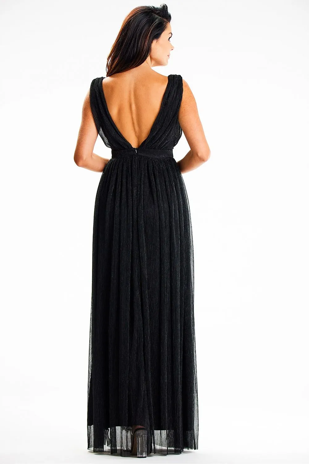 Gently Flared Front Slit Maxi Dress