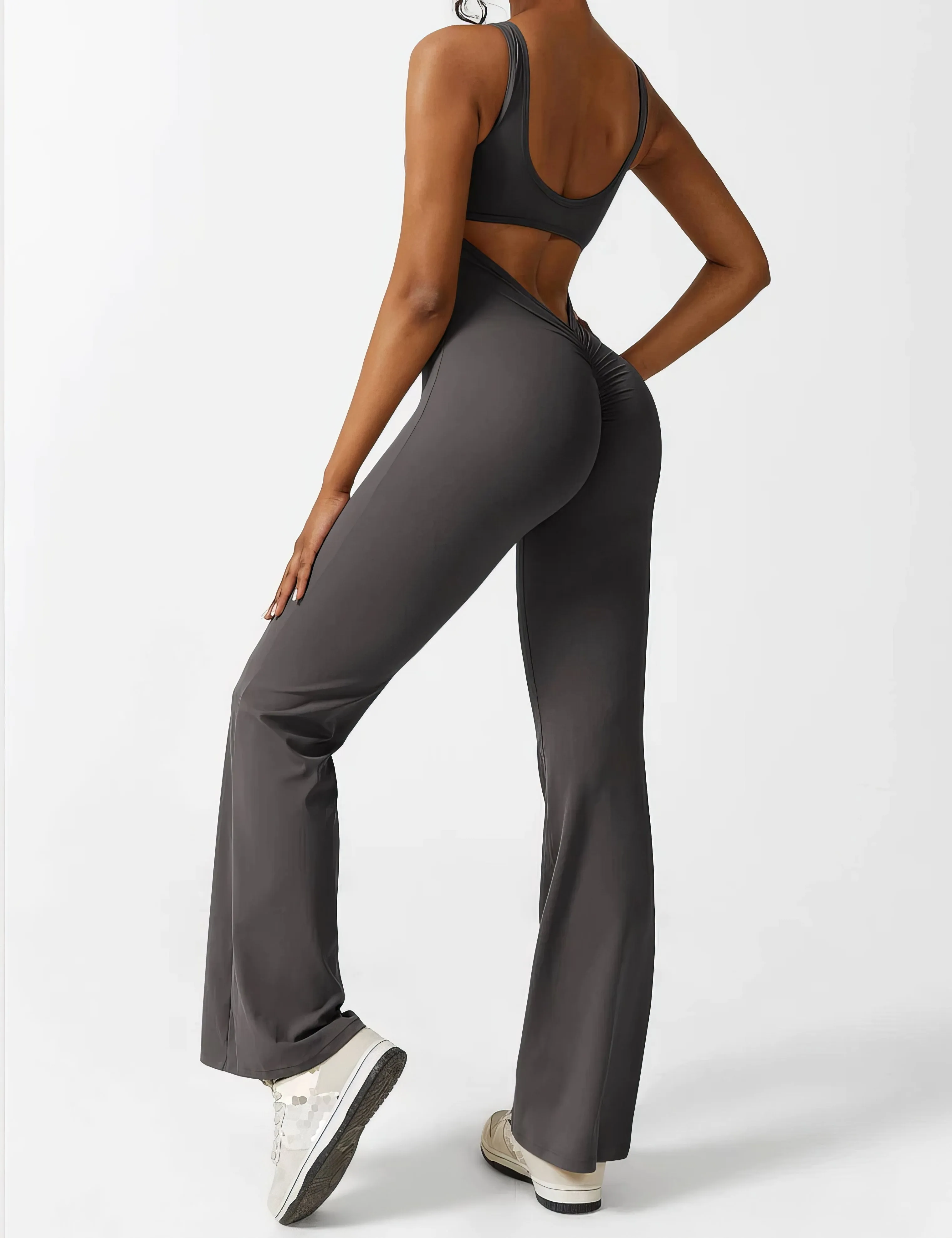 Geraldine® | Women's V-Back Flared Jumpsuit