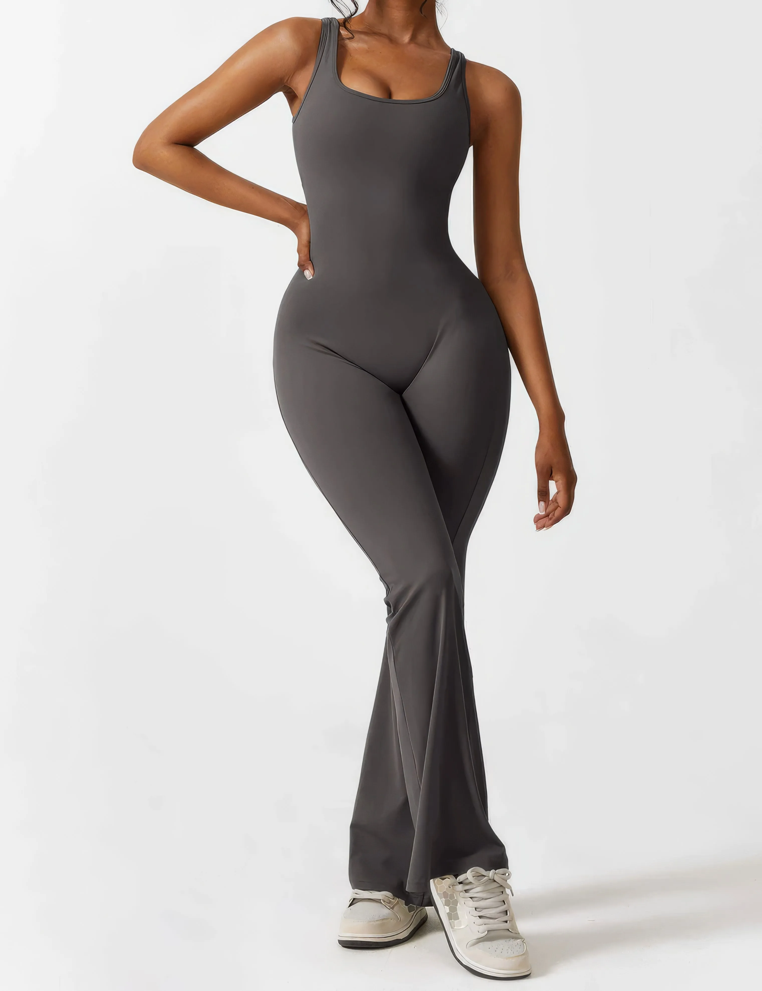 Geraldine® | Women's V-Back Flared Jumpsuit