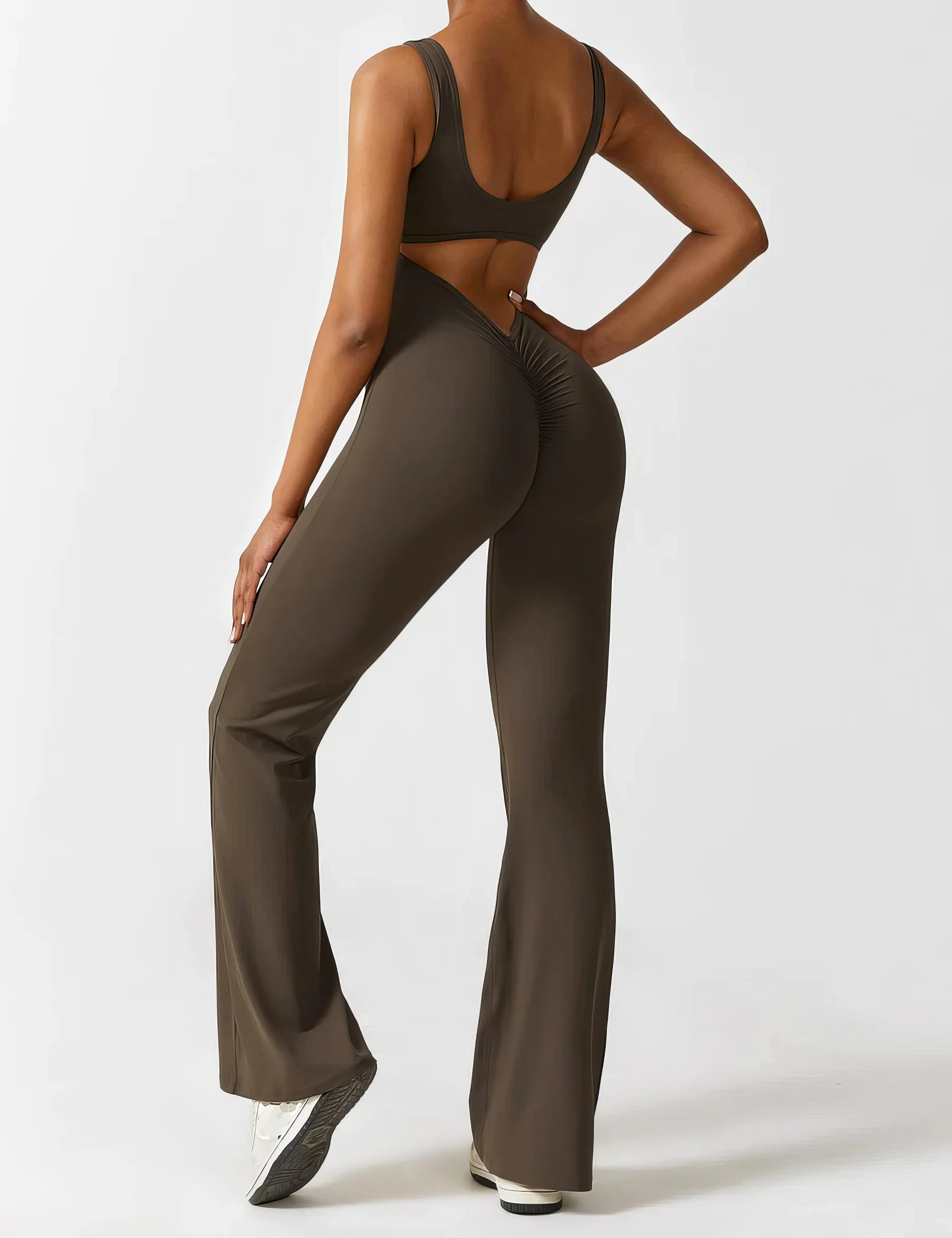 Geraldine® | Women's V-Back Flared Jumpsuit