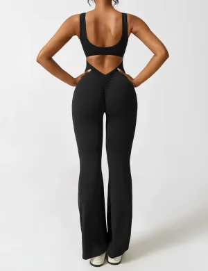 Geraldine® | Women's V-Back Flared Jumpsuit