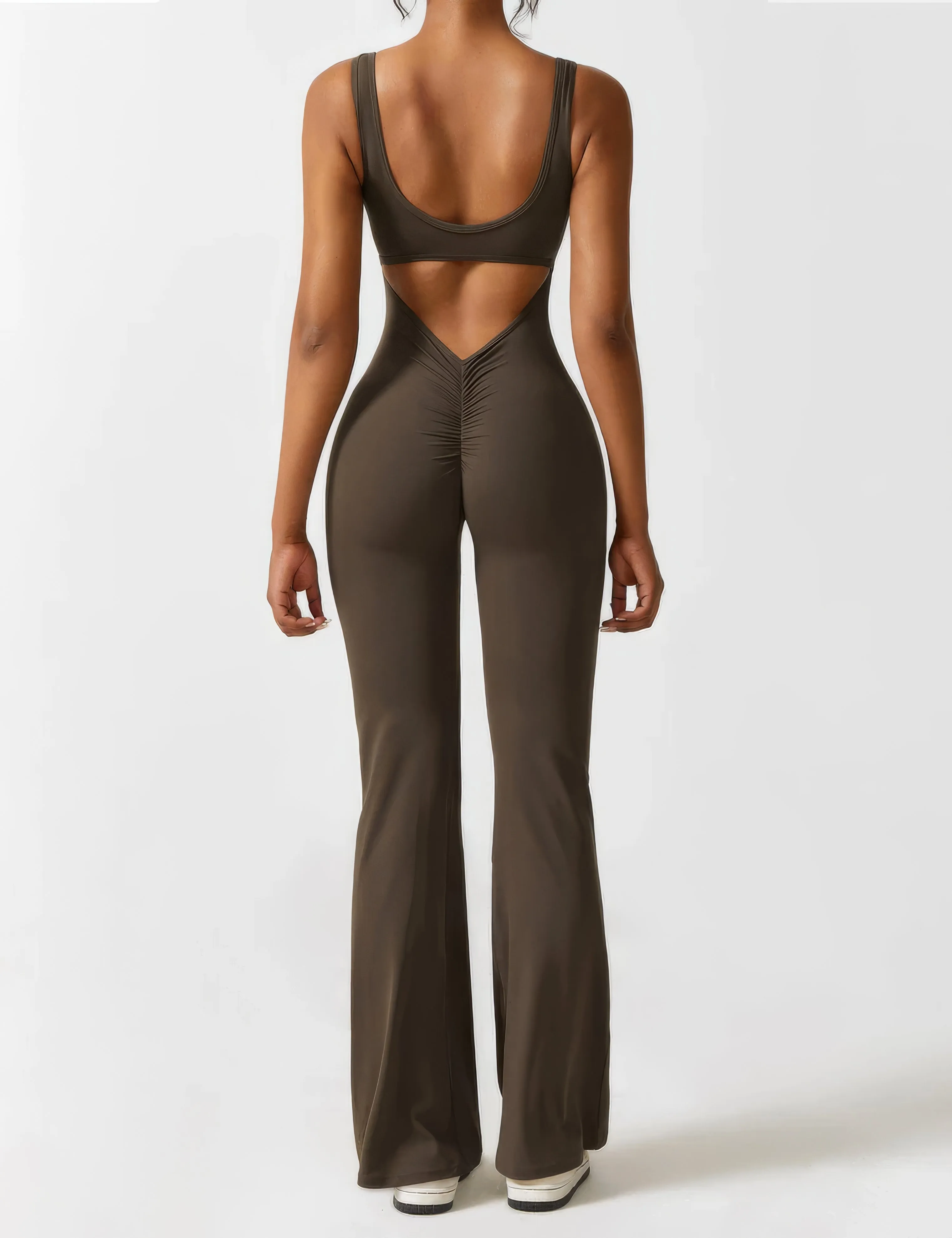 Geraldine® | Women's V-Back Flared Jumpsuit