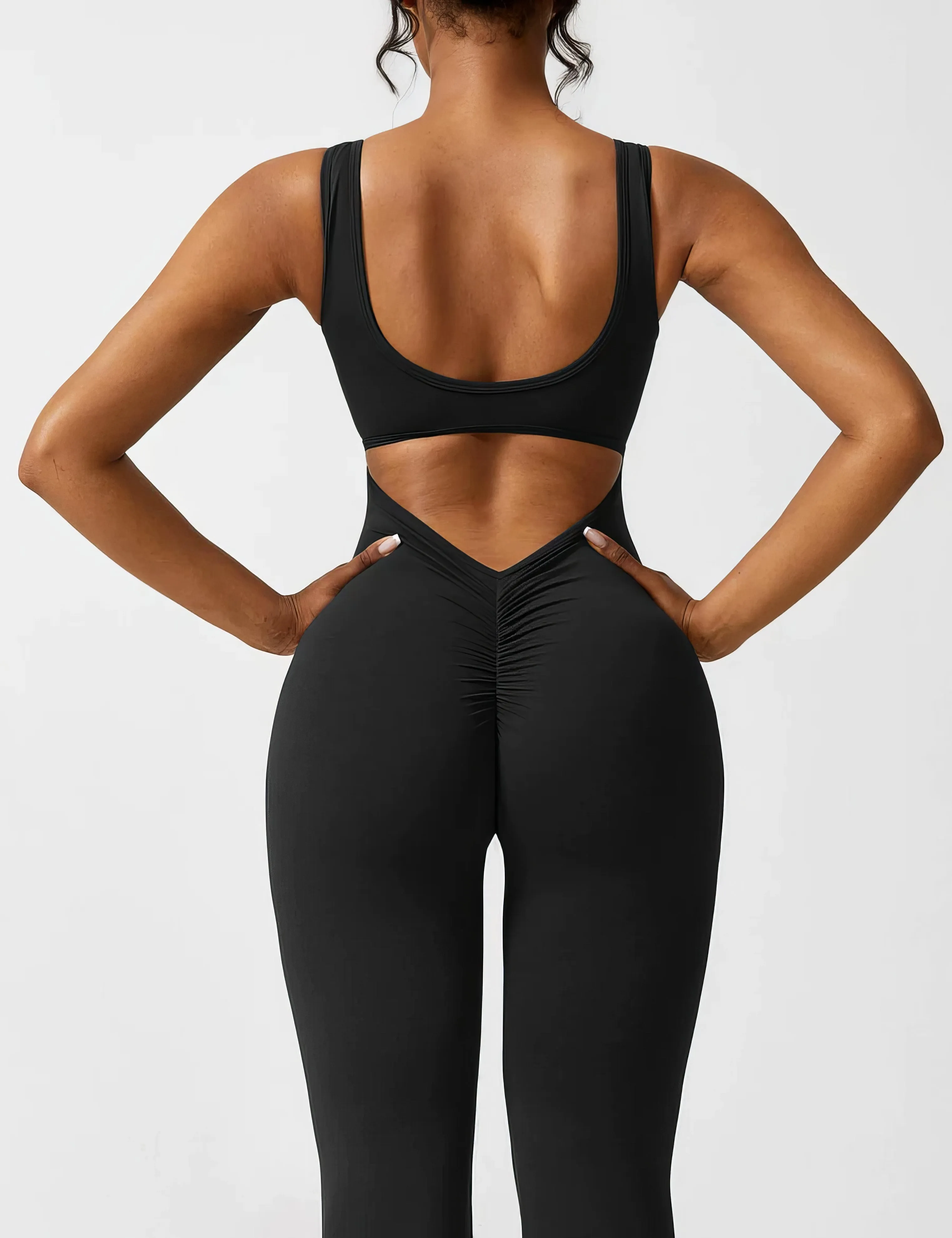 Geraldine® | Women's V-Back Flared Jumpsuit