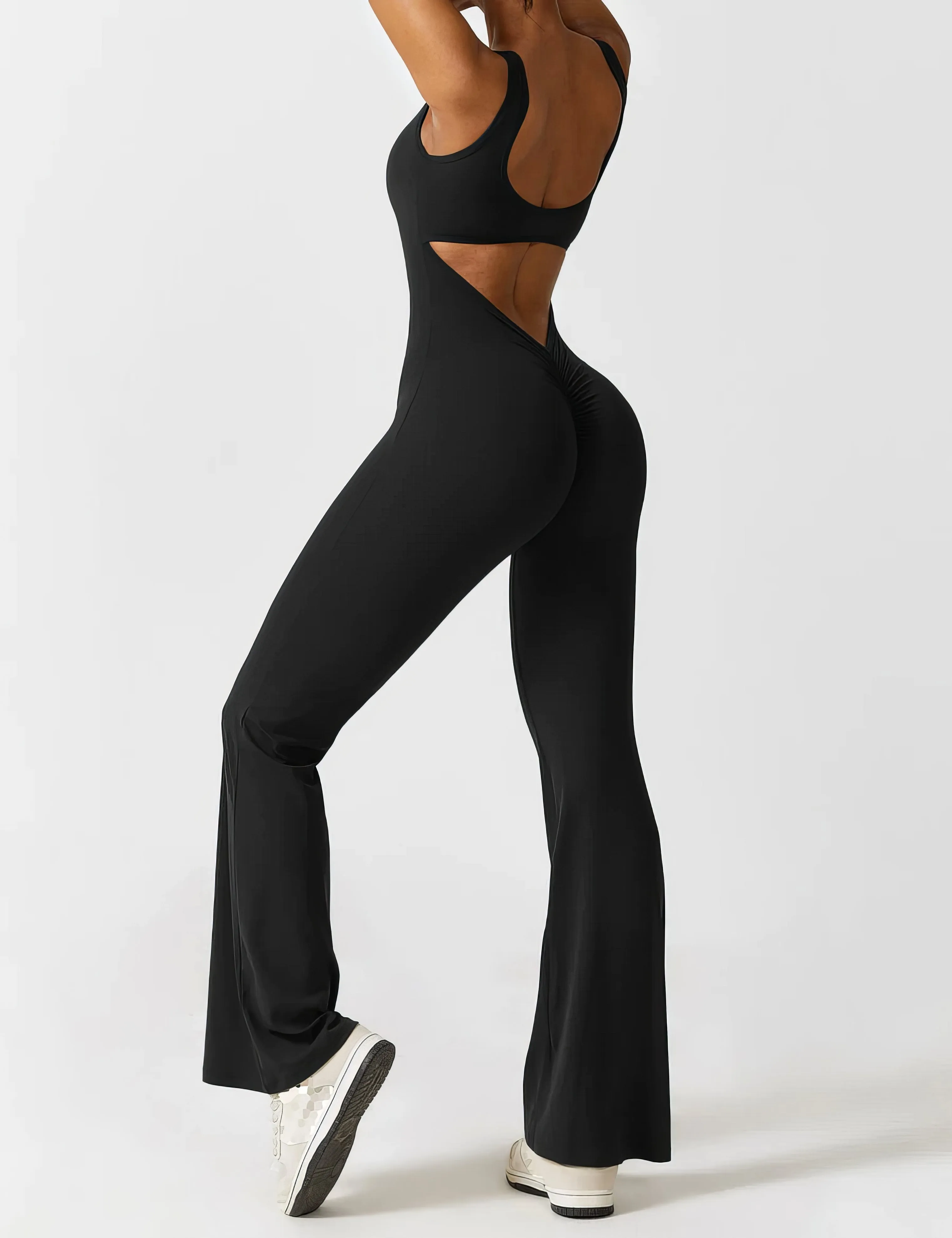 Geraldine® | Women's V-Back Flared Jumpsuit