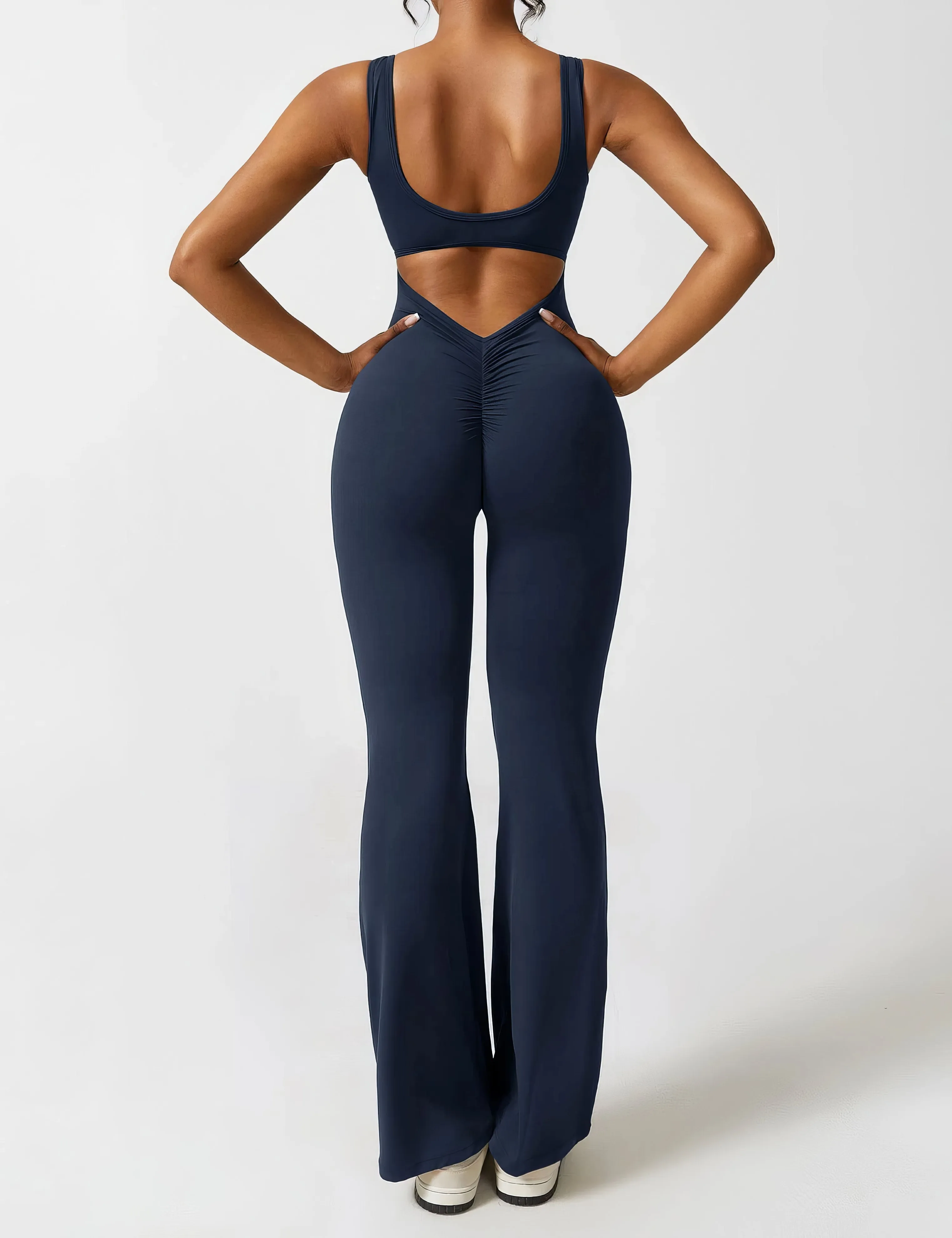 Geraldine® | Women's V-Back Flared Jumpsuit