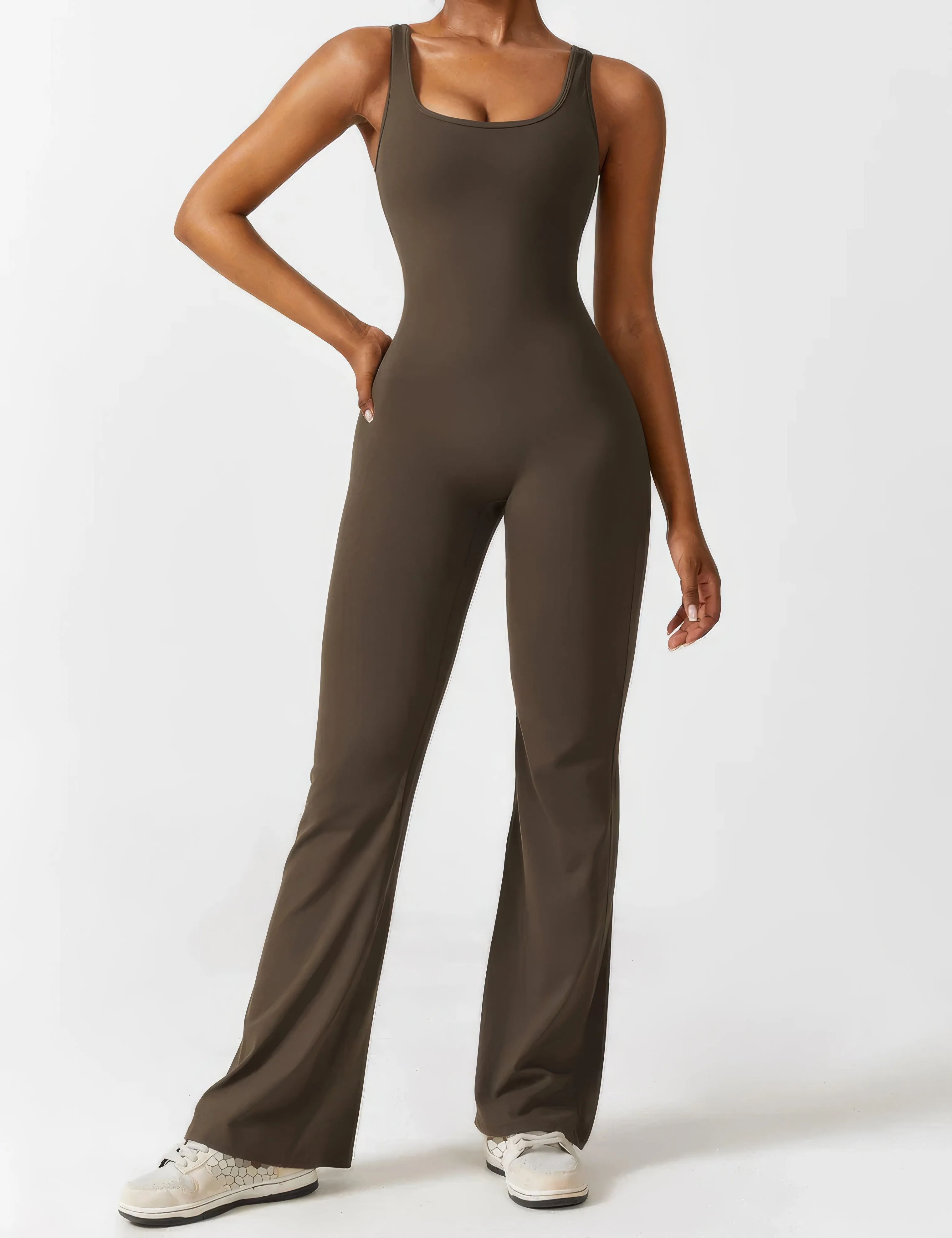 Geraldine® | Women's V-Back Flared Jumpsuit