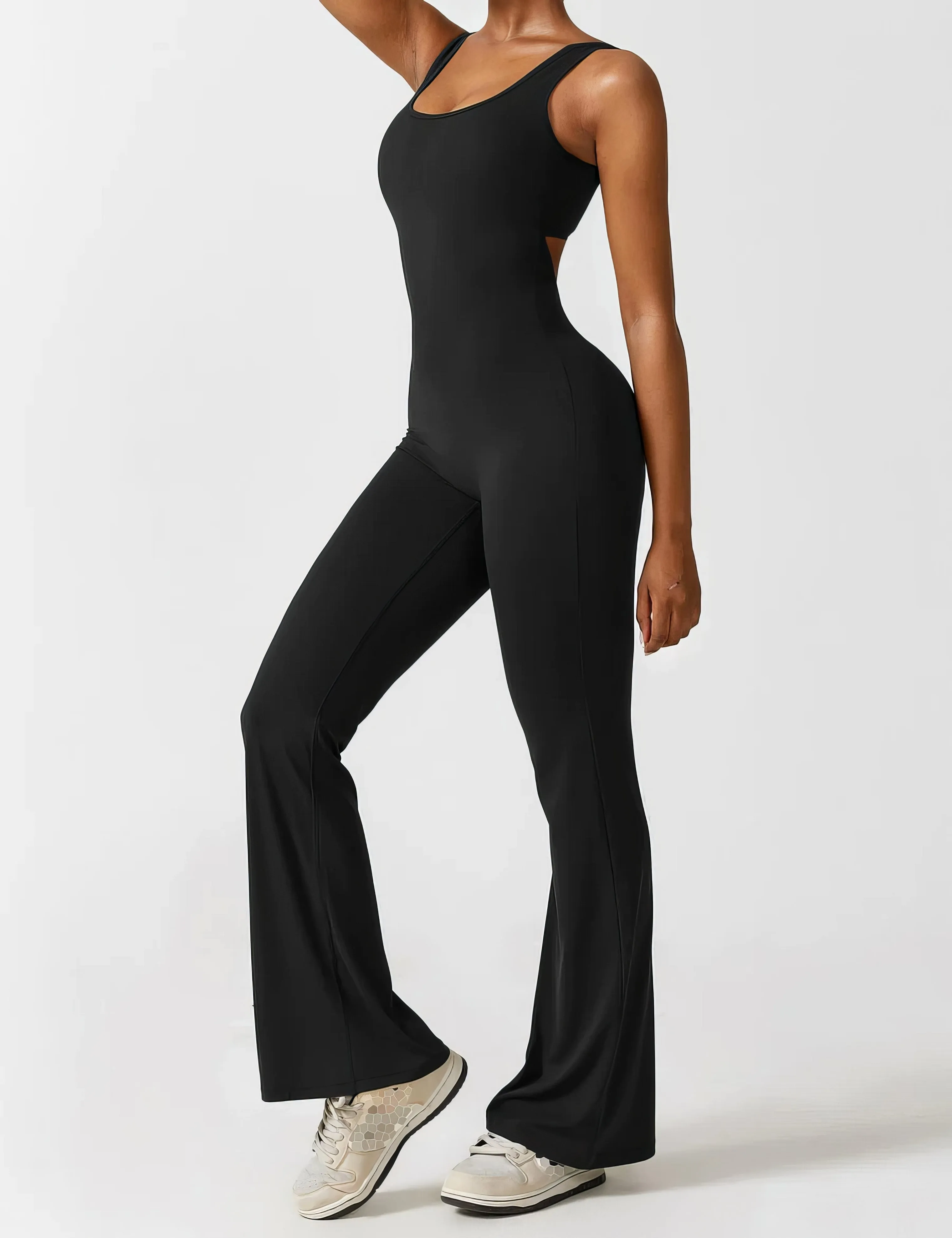 Geraldine® | Women's V-Back Flared Jumpsuit