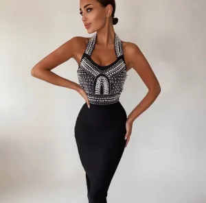 Gisele - Robe De Soirée Élégante - Col Halter Et Coupe Ajustée - Femmes