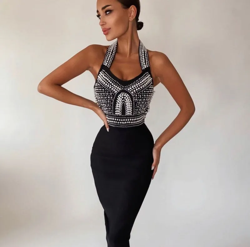 Gisele - Robe De Soirée Élégante - Col Halter Et Coupe Ajustée - Femmes