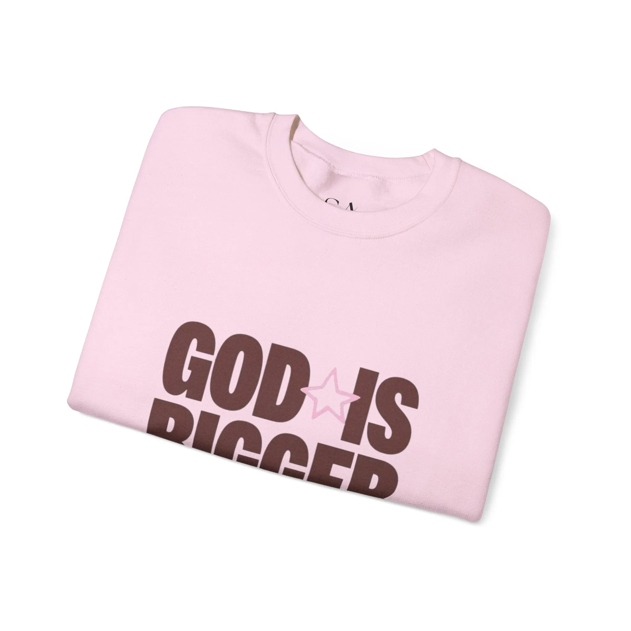God Is Bigger Than Your Fear Brown Unisex Crewneck