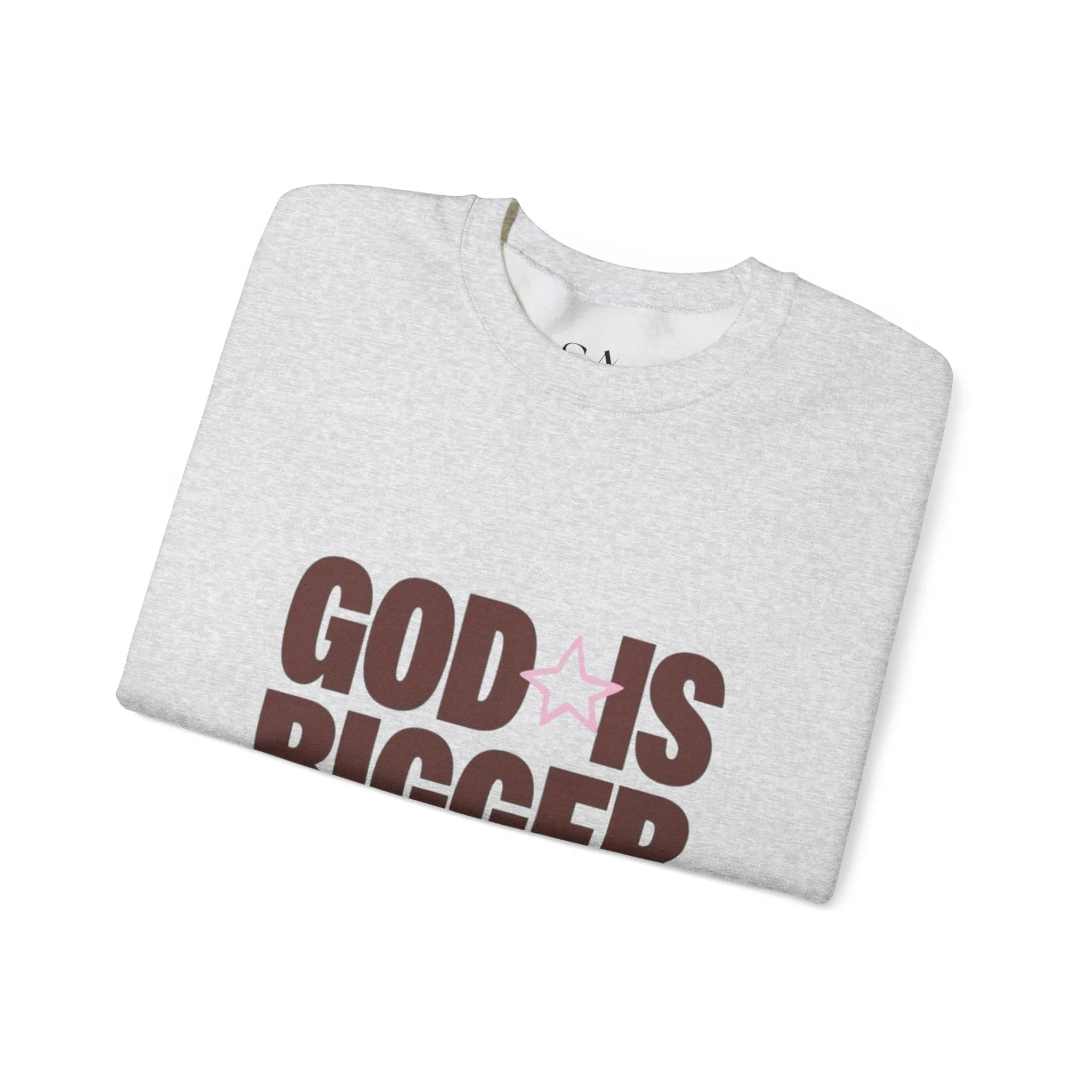 God Is Bigger Than Your Fear Brown Unisex Crewneck