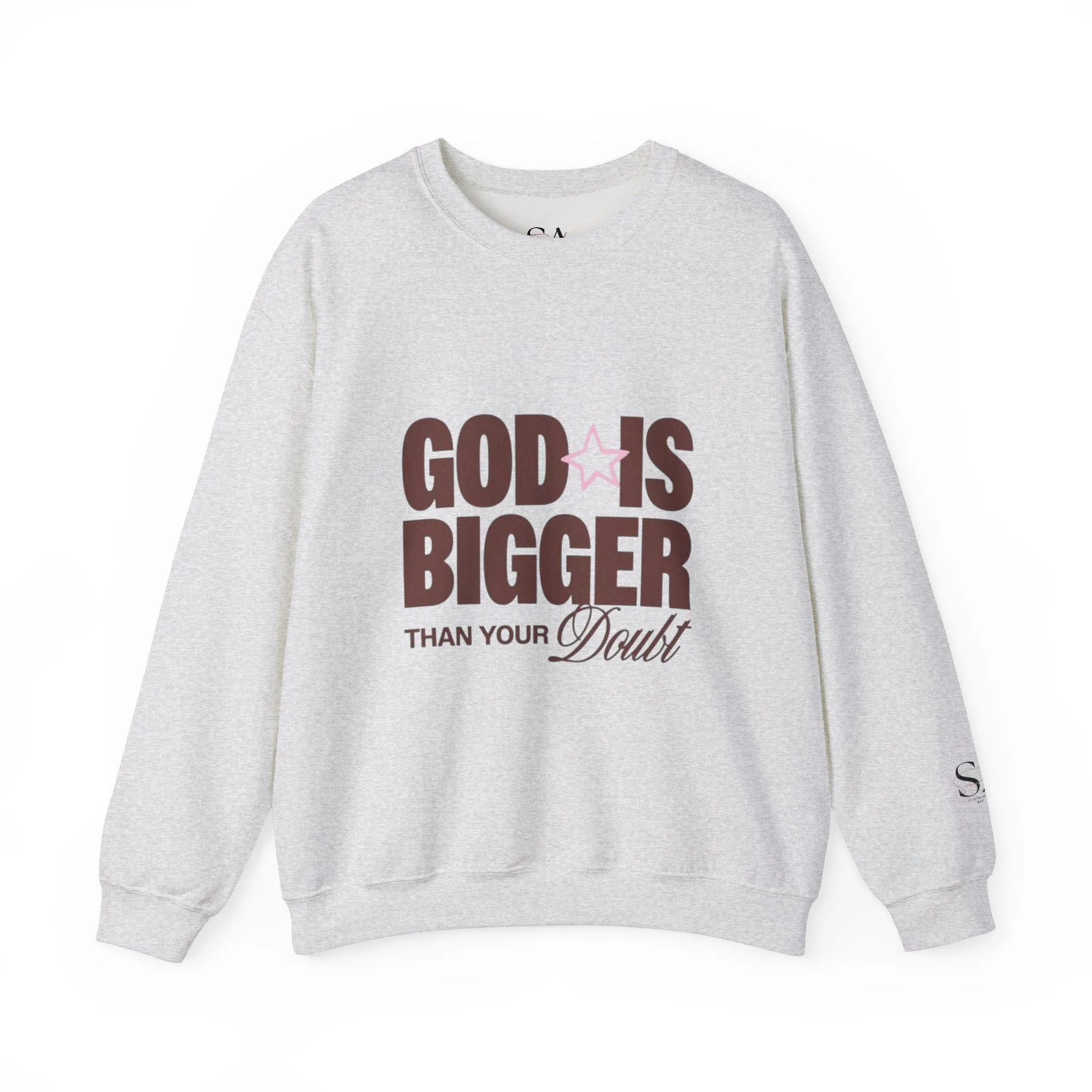 God Is Bigger Than Your Fear Brown Unisex Crewneck