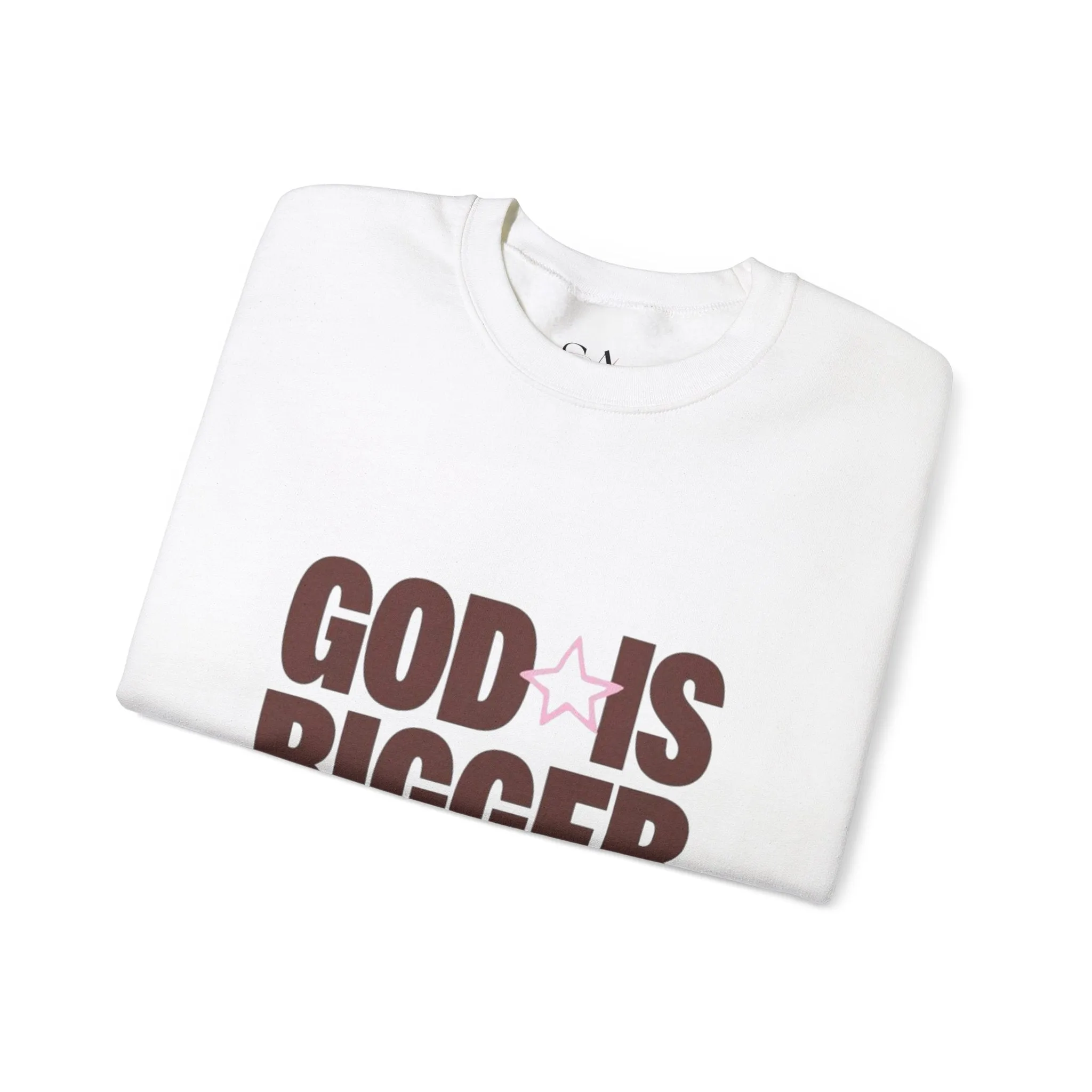 God Is Bigger Than Your Fear Brown Unisex Crewneck
