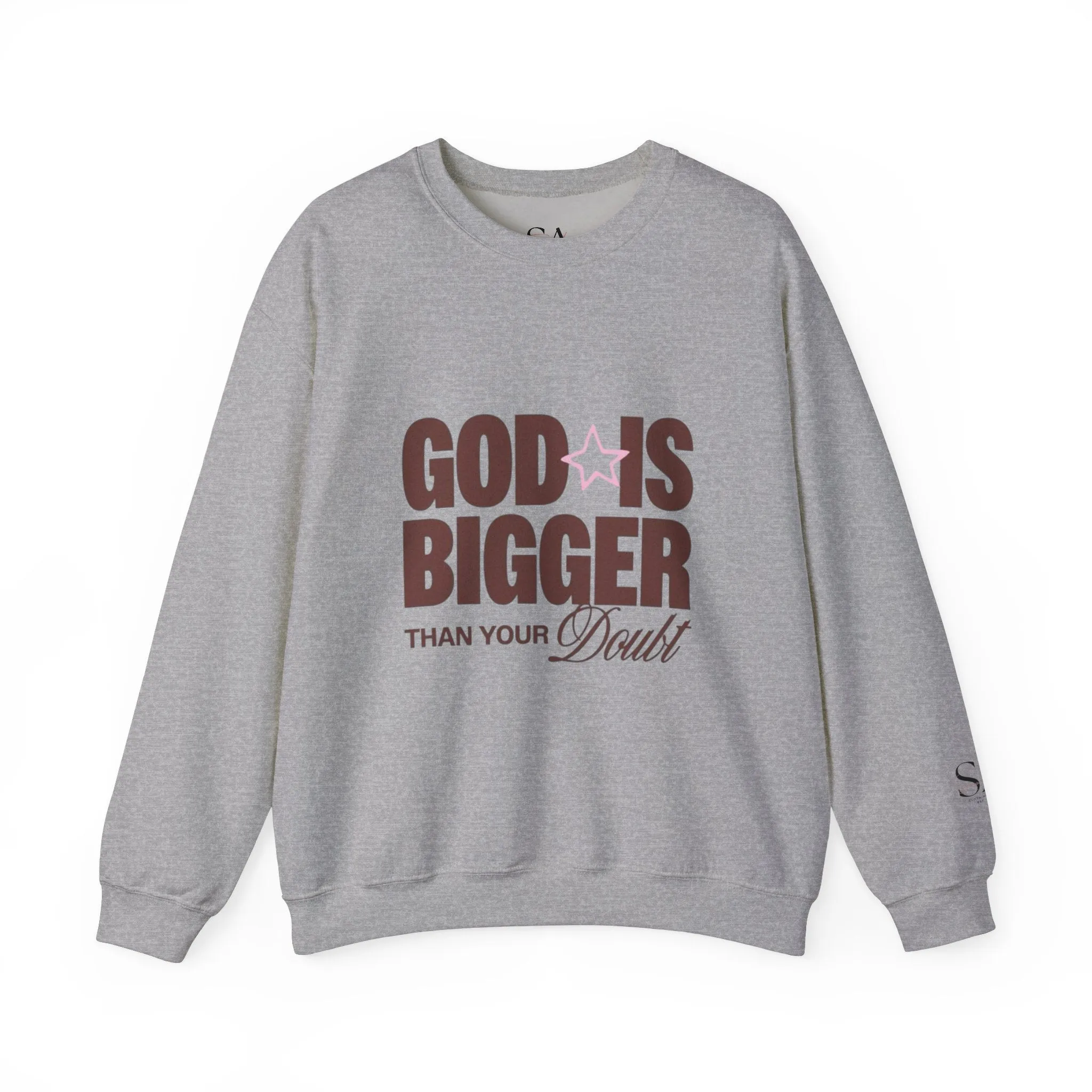 God Is Bigger Than Your Fear Brown Unisex Crewneck