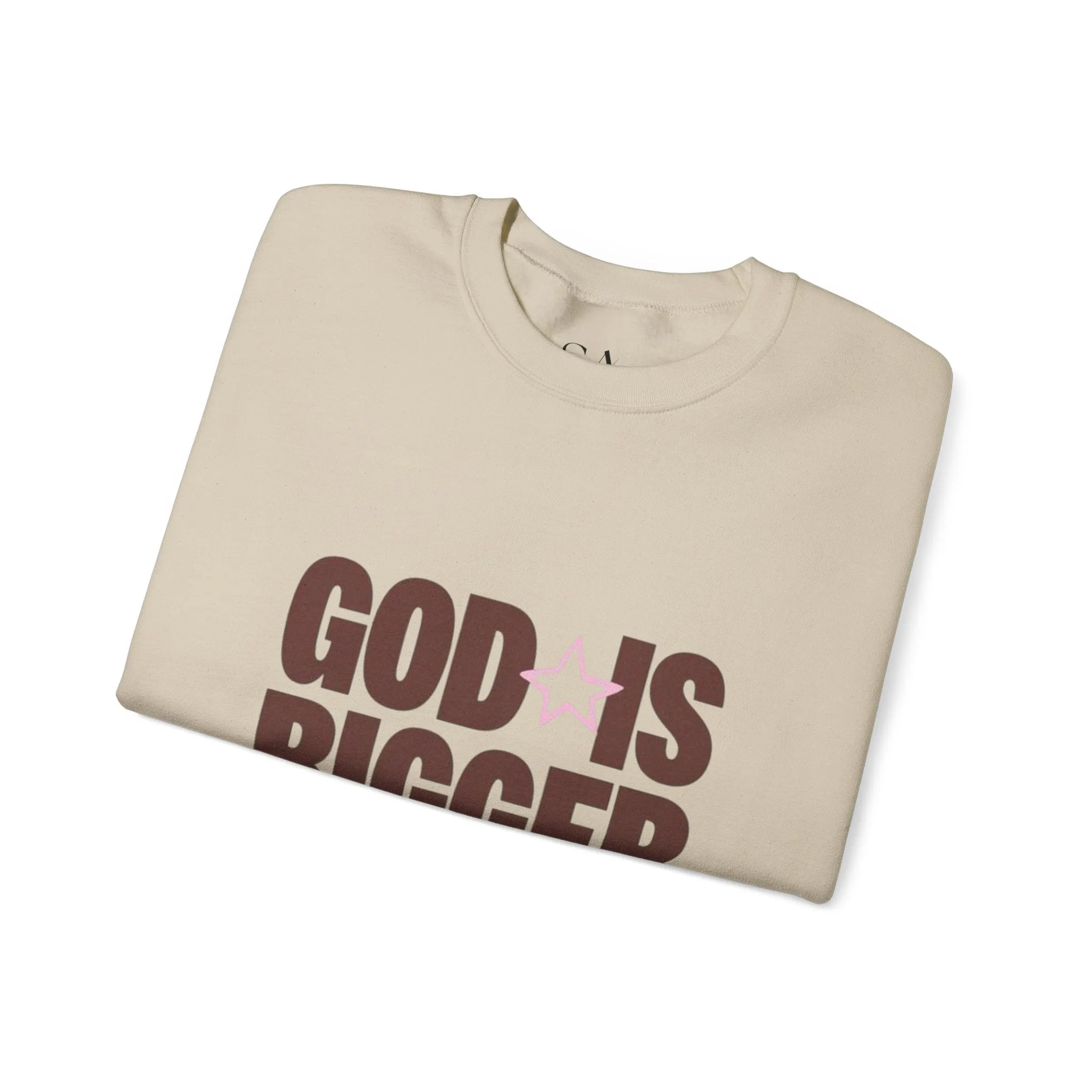 God Is Bigger Than Your Fear Brown Unisex Crewneck